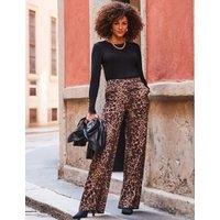 Leopard Print Wide Leg Trouser