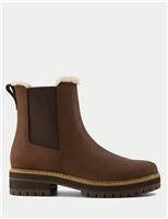 Leather Flat Chelsea Boots