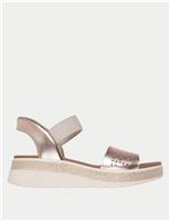 Skechers BOBS Slip-Ins Sun Ray Metallic Sandals Golden Rose