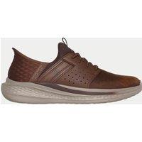 Skechers Slade Zachary Leather Slip-ins Trainers Brown Mix