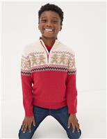 Cotton Rich Gingerbread Half Zip Jumper (3-13 Yrs)