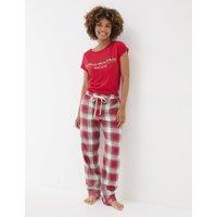 Pure Cotton Checked Pyjama Bottoms