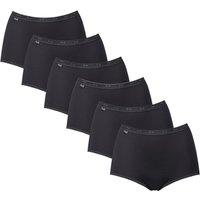 Sloggi 6 pk Cotton Rich High Waisted Full Briefs Black