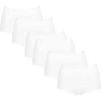 Sloggi 6 pk Cotton Rich High Waisted Full Briefs White
