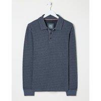 Pure Cotton Herringbone Long Sleeve Polo Shirt