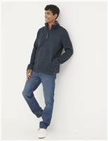 Funnel Neck Half Zip Sweatshirt