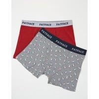 2pk Cotton Rich Skiing Bear Print Boxers