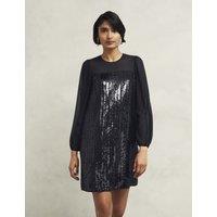 Sequin Round Neck Mini Shift Dress