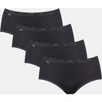 Sloggi 4pk Basic+ Cotton Rich Full Briefs Black