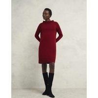 Wool Blend Knitted Roll Neck Mini Jumper Dress