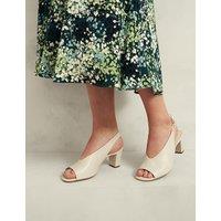 HOBBS Leather Block Heel Sandals White