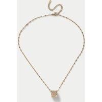 Stainless Steel Cubic Zirconia Cylinder Necklace