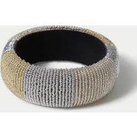 Silver Tone Beaded Bangle