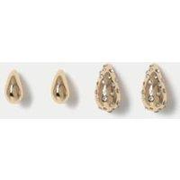 2 Pack Gold Tone Tear Drop Earring