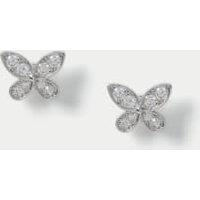 Platinum Plated Butterfly Stud Earring