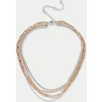 Mixed Metal Multi Row Necklace
