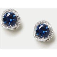 Platinum Plated Mega Sapphire Earrings