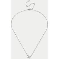 Platinum Plated Butterfly Ditsy Necklace