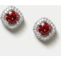 Platinum Plated Birthstone Stud Earrings