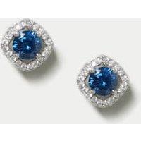 Platinum Plated September Stud Earrings