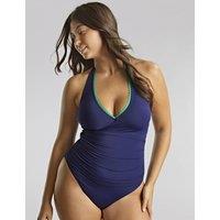 Faye Ric Rac Trim Halterneck Swimsuit