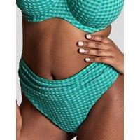 Gingham Textured Ruched Bikini Bottoms