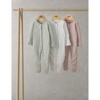 3pk Pure Cotton Spot Sleepsuits (0-24 Mths)