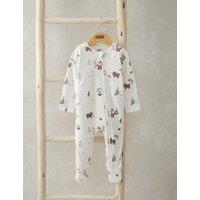 Pure Cotton Christmas Zip Sleepsuit (0-12 Mths)