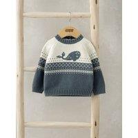 Pure Cotton Knitted Jumper (0-12 Mths)