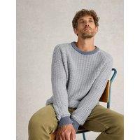 Cotton Rich Textured Jumper With Merino Wool