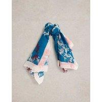 Cotton Blend Floral Square Scarf