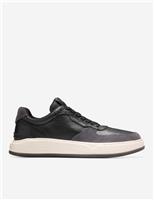 Cole Haan Grandpro Crossover Leather Lace Up Trainers Black/Grey