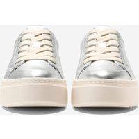 Leather Lace Up Metallic Platform Trainers
