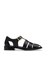 Clarks Leather Strappy Fisherman Sandals Black