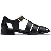 Clarks Leather Strappy Fisherman Sandals Black