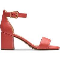 Leather Buckle Ankle Strap Block Heel Sandals