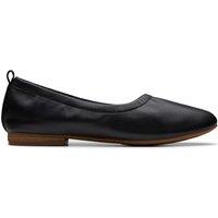 Clarks Wide Fit Leather Slip On Block Heel Pumps Black