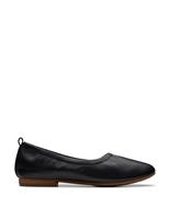 Clarks Wide Fit Leather Slip On Block Heel Pumps Black