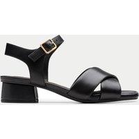 Leather Ankle Strap Block Heel Sandals