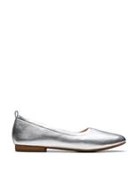 Clarks Leather Metallic Flat Pumps Silver