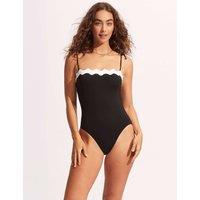 Gia Ric Rac Monochrome Square Neck Swimsuit