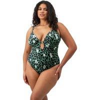 Jungle Bay Animal Print Plunge Swimsuit