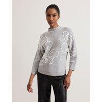 Floral Embellished Jumper with Wool