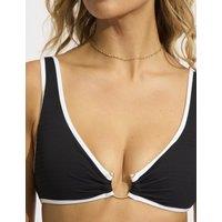 Beach Bound Monochrome Ring Detail Bikini Top