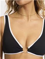 Beach Bound Monochrome Ring Detail Bikini Top