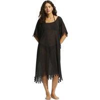 Amnesia Pure Cotton Tassel Trim Kaftan Beach Dress