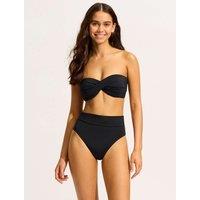 Seafolly Collective Twist Front Bandeau Bikini Top Black
