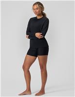 Solid High Waisted Swim Shorts