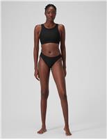 Solid High Neck Bikini Top with Mesh