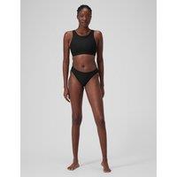 Solid High Neck Bikini Top with Mesh